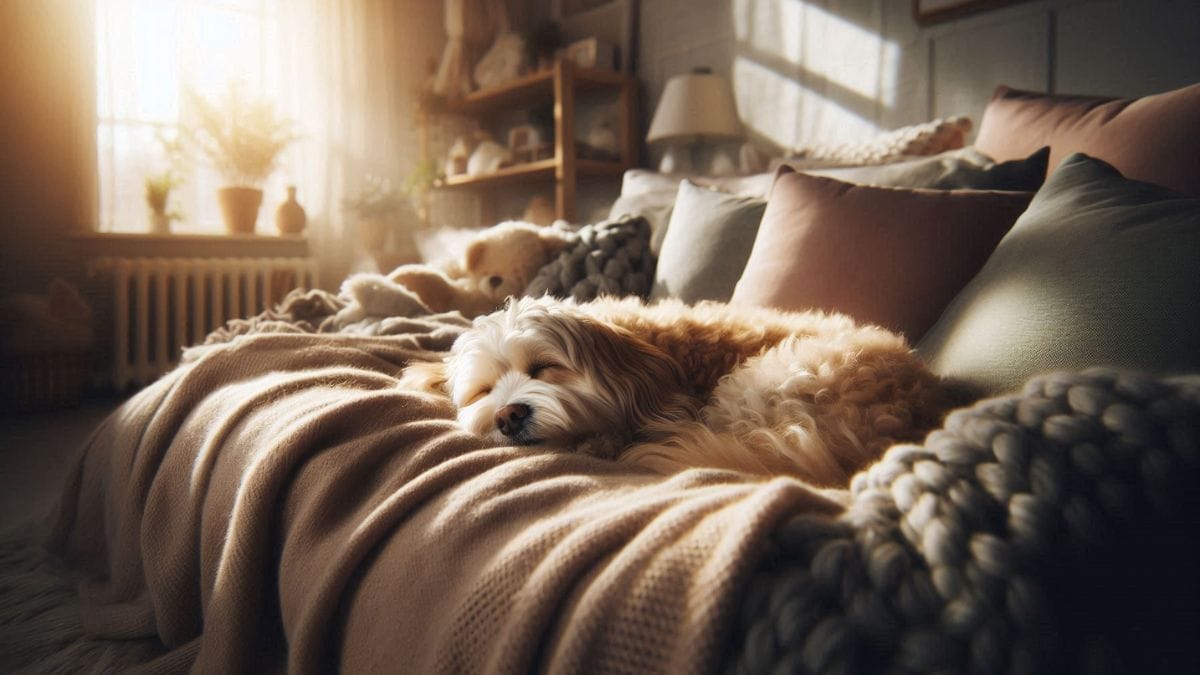 Best Dog Tips Blog – Creating a Comfortable Home for Your Dog Dog peacefully sleeping on cozy sofa at home – best dog tips blog comfort guide