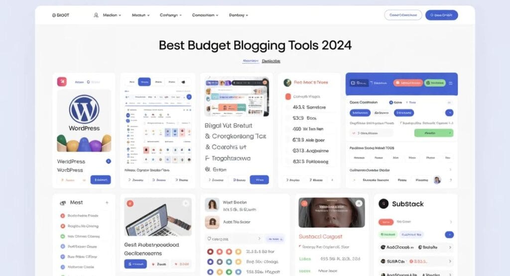 Budget blogging tools screen