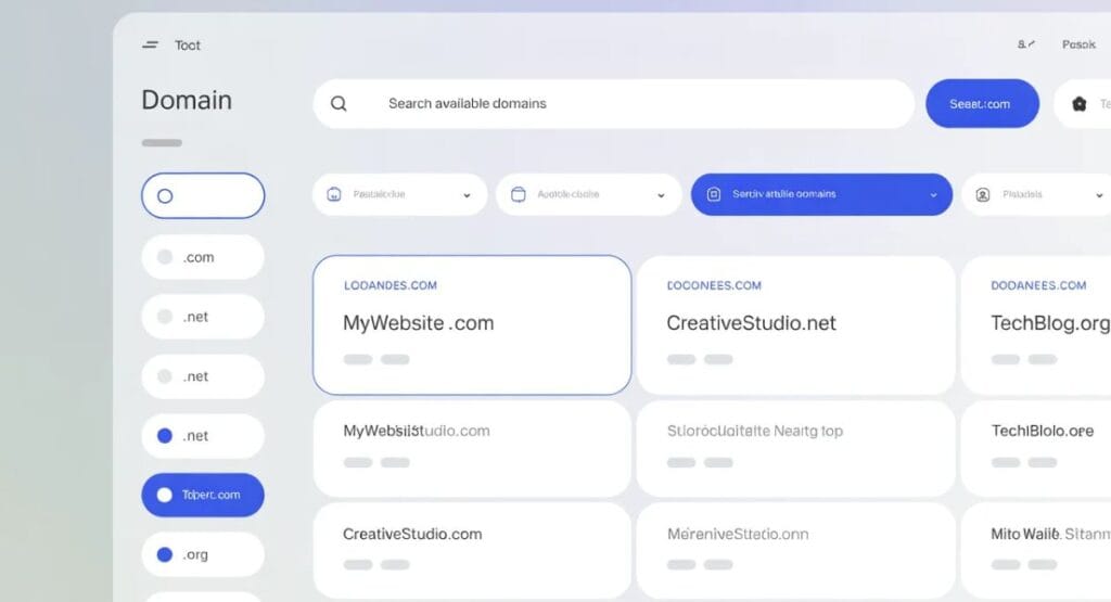 Domain selection screen