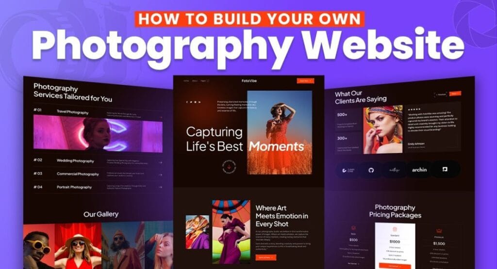 Minimal photography website layout