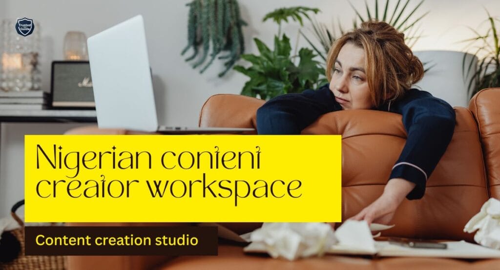 Nigerian content creator workspace