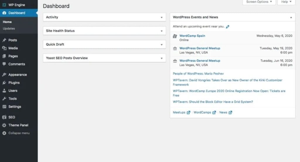 WordPress dashboard screenshot