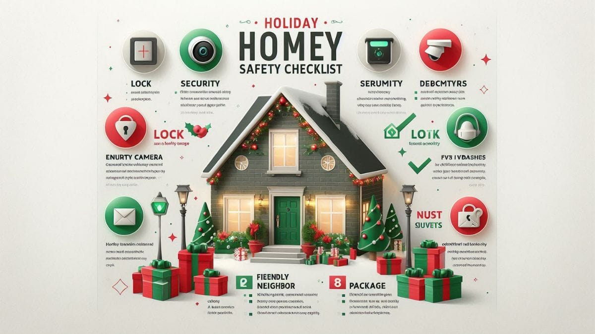 Holiday home safety checklist infographic