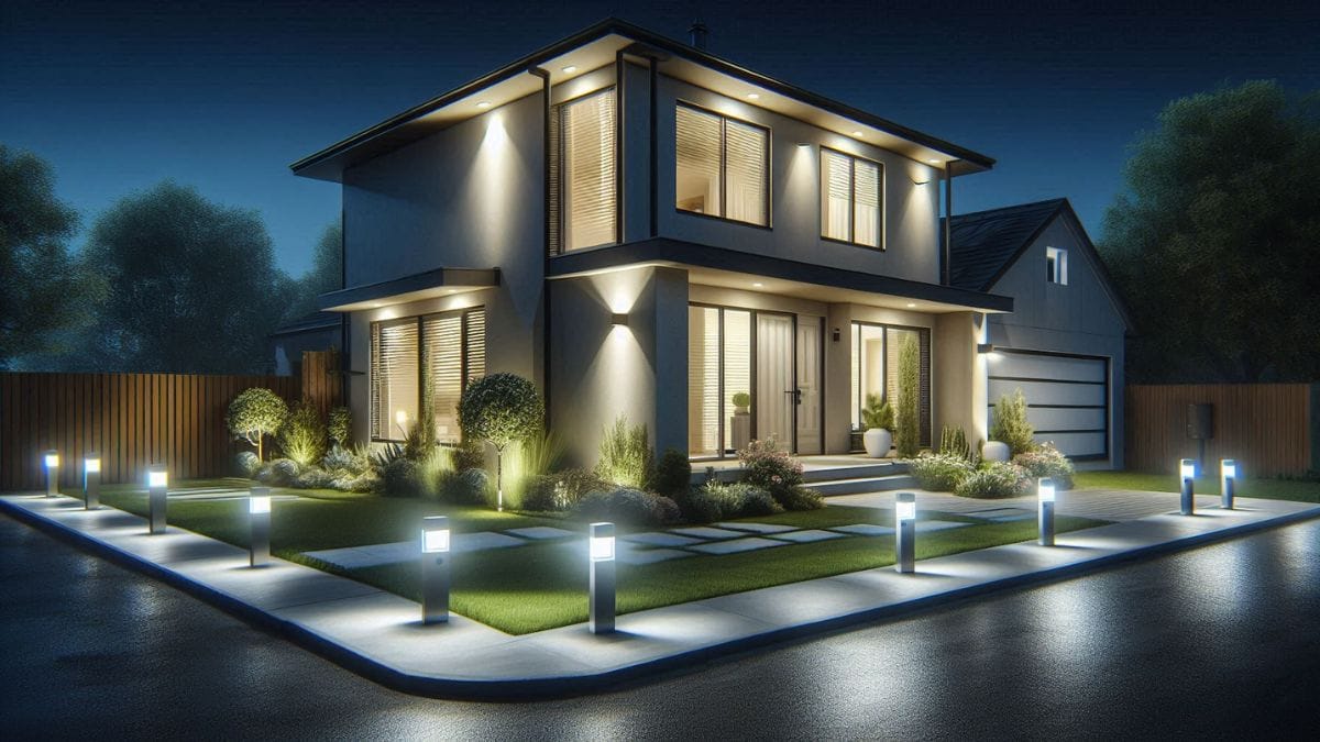 Motion sensor lighting protecting home at night