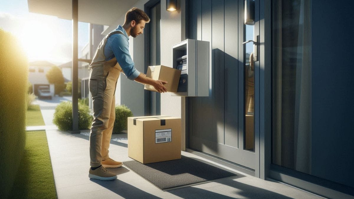 Secure package delivery box preventing porch piracy